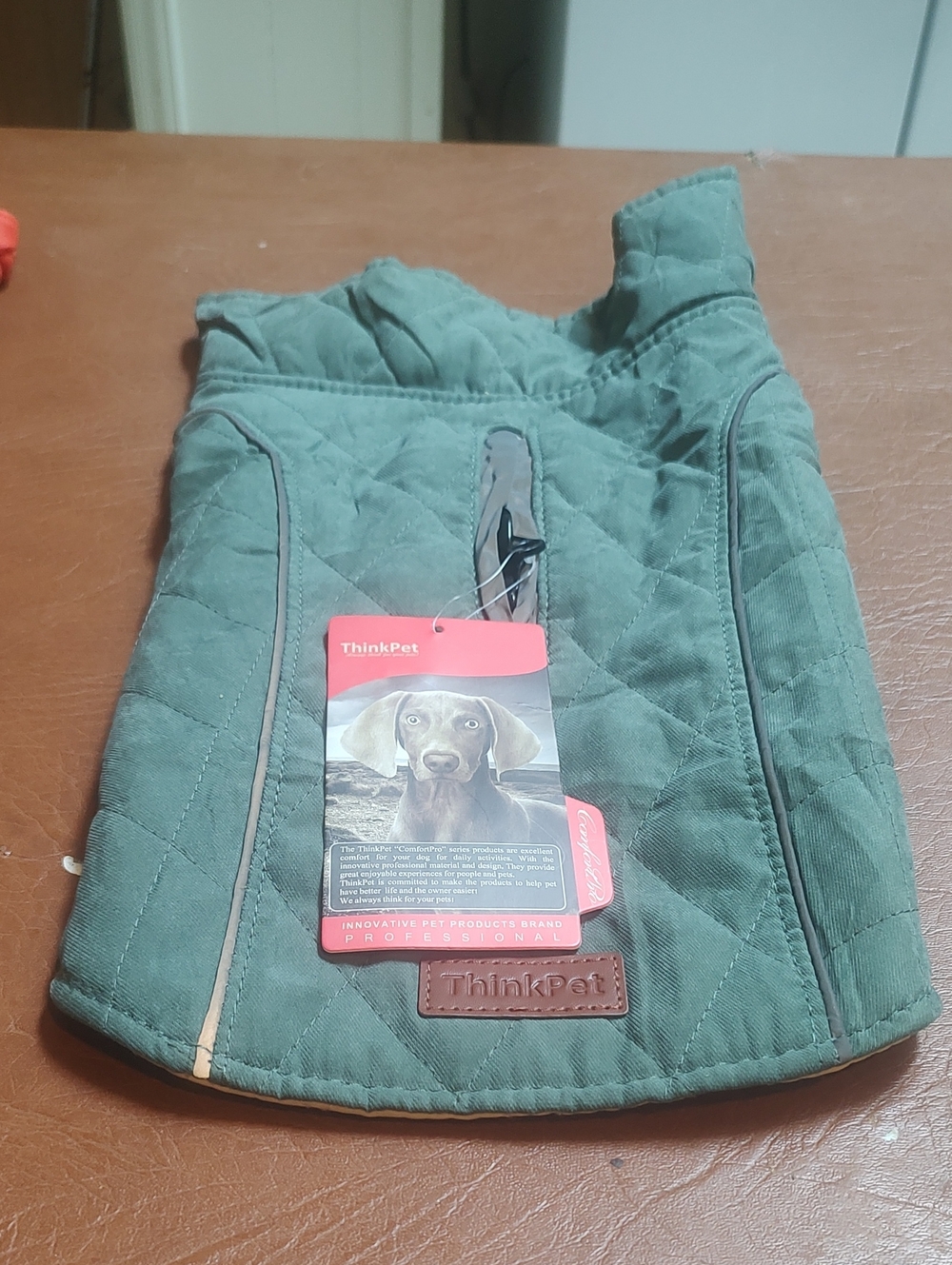 ThinkPet Forest Green Quilted Vest  NWT Reversible